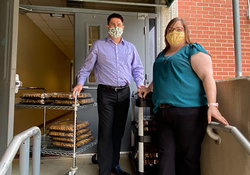 Banterra team members deliver cookies to Baptist Health in Paducah, Kentucky