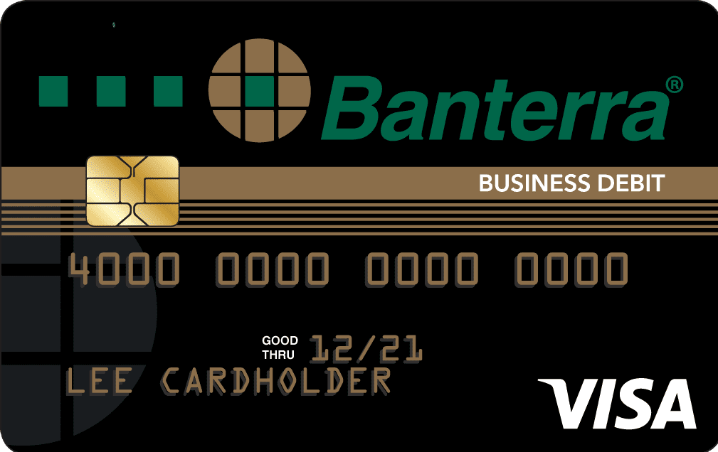 Banterra Bank black Business debit card artwork